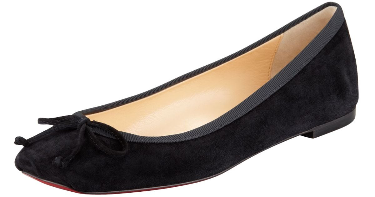 christian louboutin square-toe ballerina flat black christian louboutin square-toe ballerina flat black