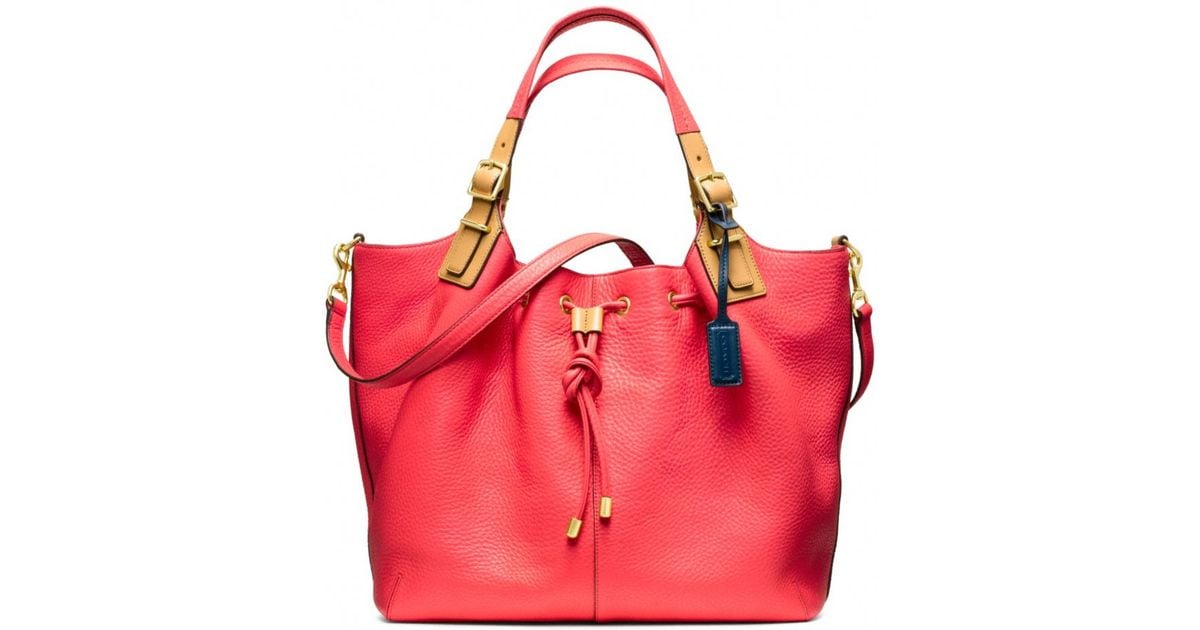 COACH Soft Legacy Dream Pebbled Leather Drawstring XL Shoulder Bag in