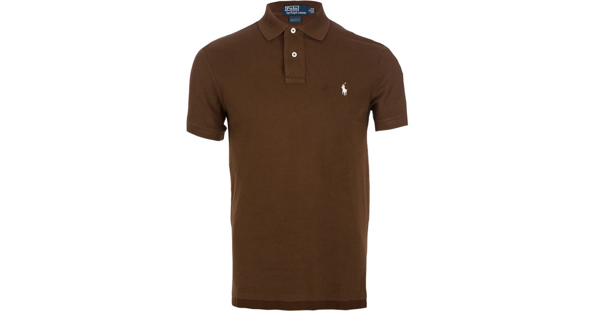 Polo Ralph Lauren Classic Polo Shirt in Brown for Men | Lyst