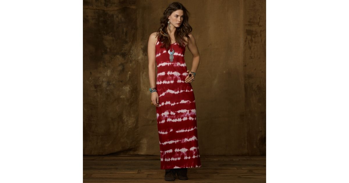 ralph lauren red maxi dress