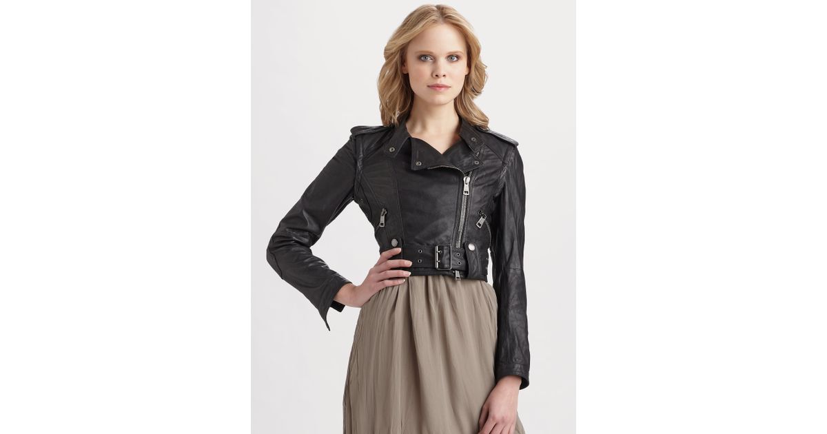 cropped leather vest