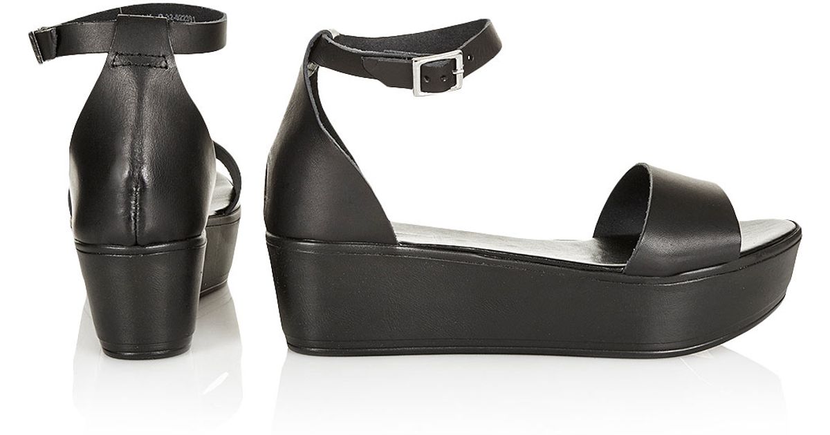 TOPSHOP 2-Part Flatforms in Black - Lyst