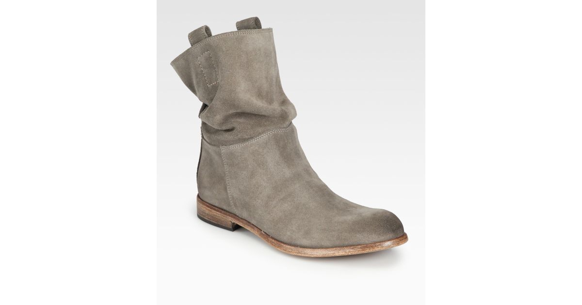 Alberto Fermani Umbria Suede Slouchy Boots in Taupe (Gray) - Lyst