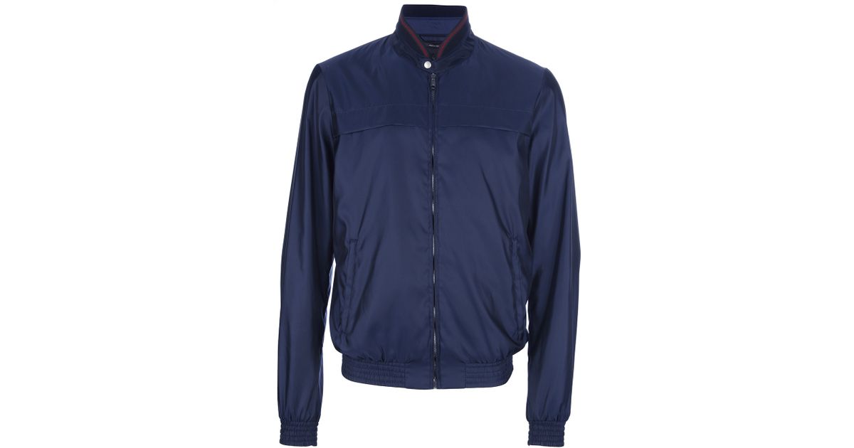 Gucci Bomber Jacket in Navy (Blue) for Men | Lyst