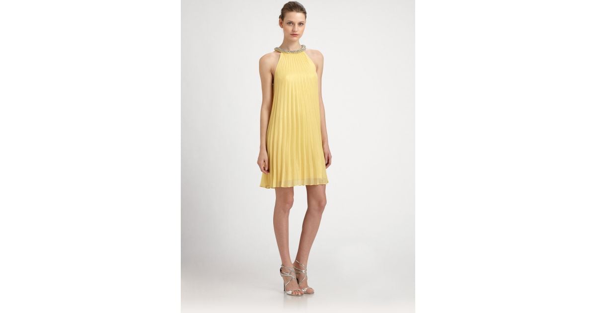 laundry pleated chiffon gown