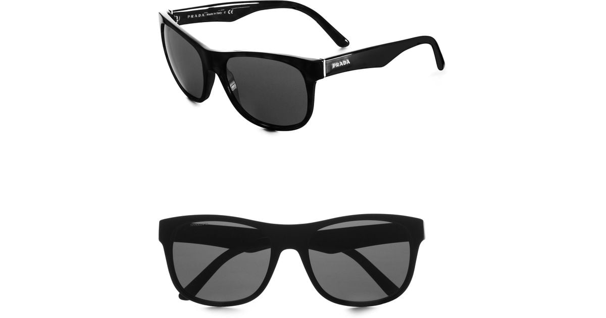 Prada Wayfarer Sunglasses in Black for 