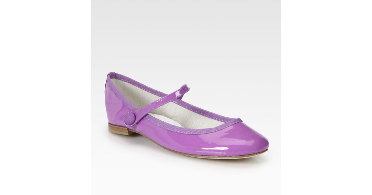 Repetto Lio Patent Leather Mary Jane Ballet Flats in Purple - Lyst