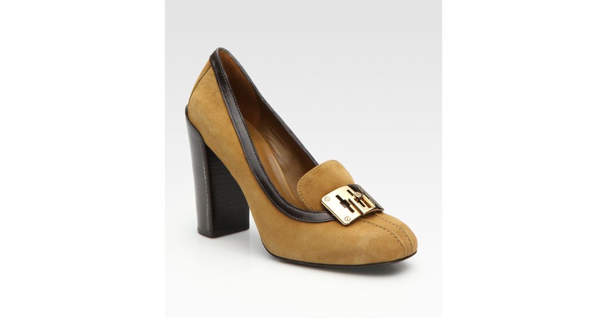 camel tory burch flats