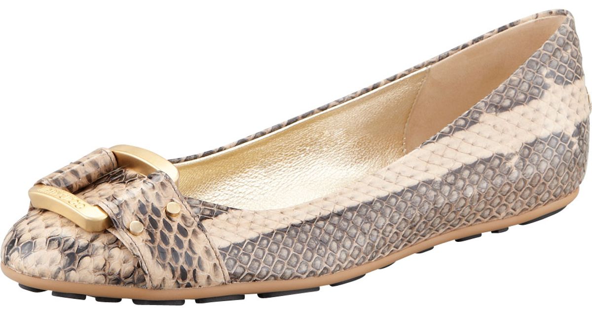 snakeskin ballerinas