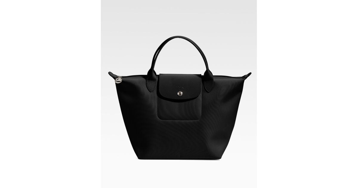 longchamp black on black tote