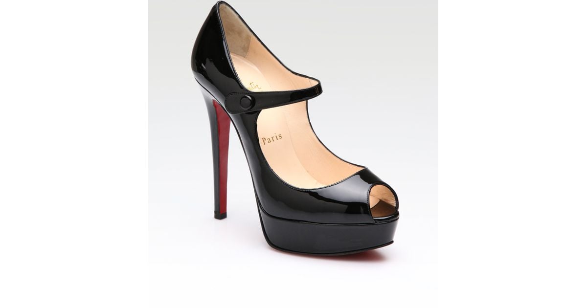 Christian Louboutin Bana 140 Patent Mary Jane Pumps in Black - Lyst