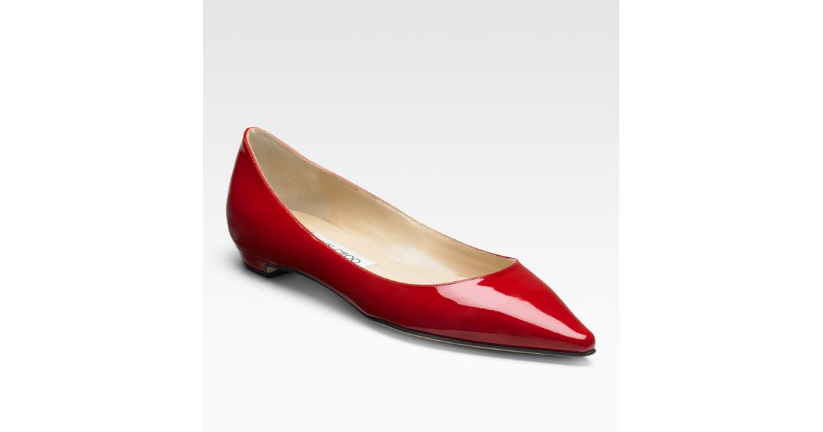red jimmy choo flats