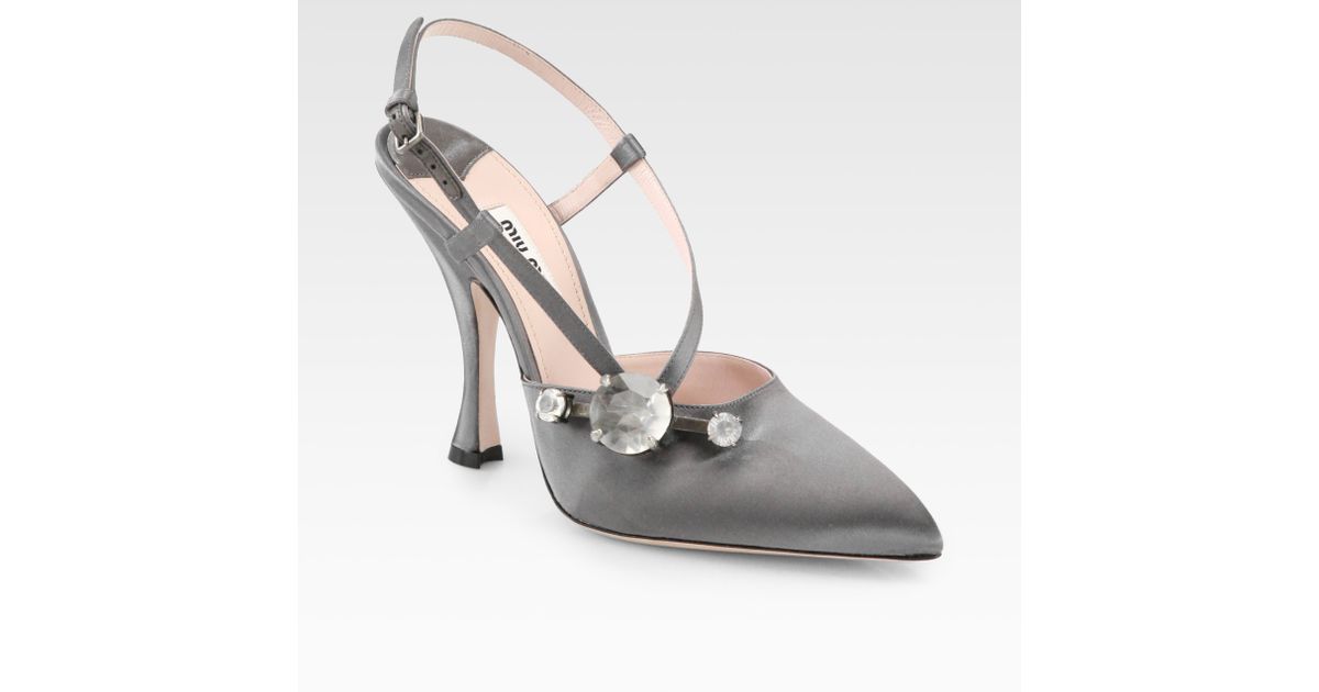 miu miu pumps with jeweled heels