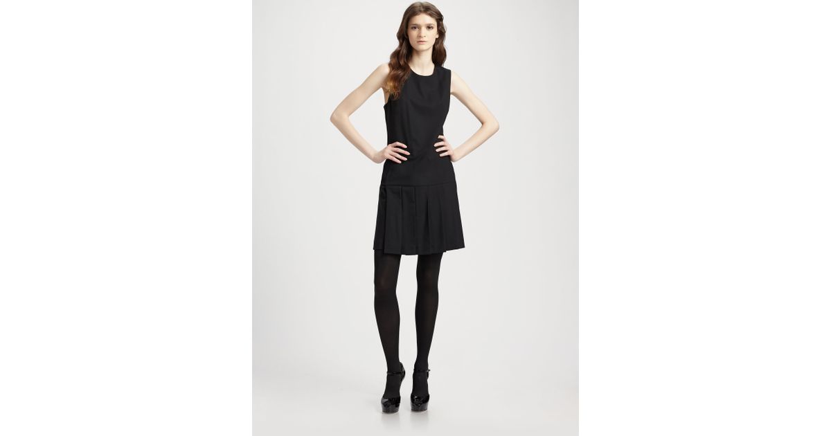 Theory Olvana Woolblend Pleated Dress 