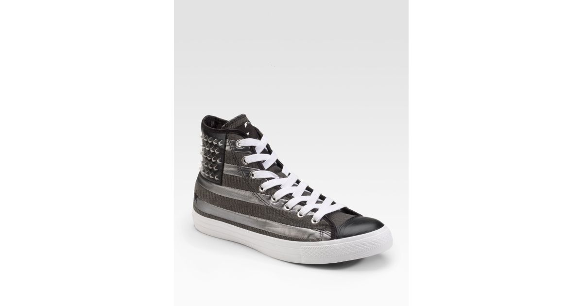 Converse Chuck Taylor Studded Flag High-top Sneakers in Black-Silver (Black)  for Men - Lyst