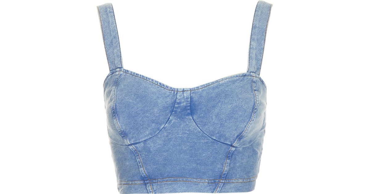 denim bralette crop top