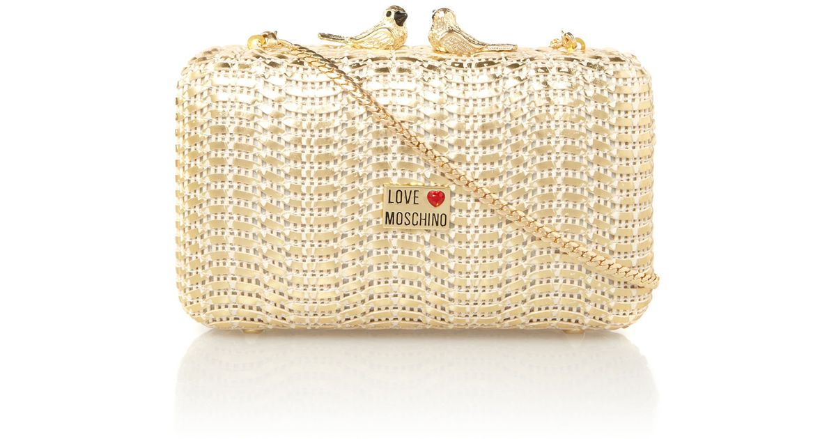 Love moschino Evening Box Clutch Bag in Natural Lyst