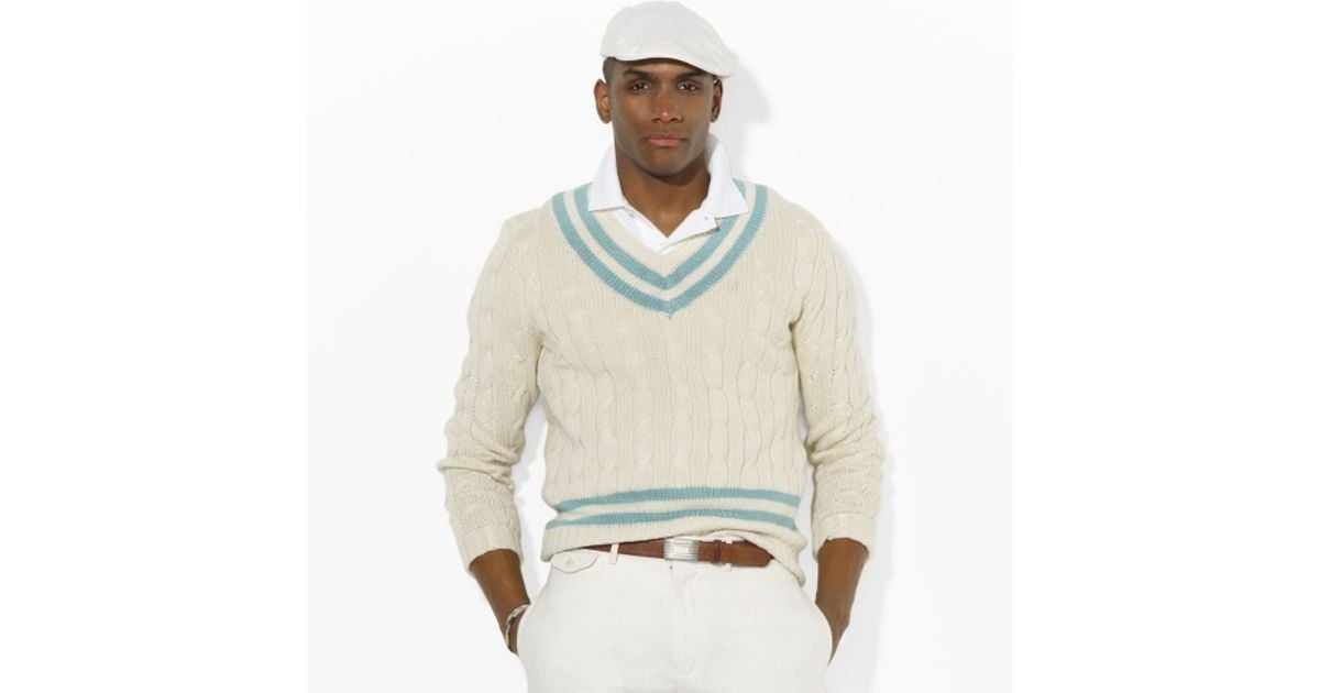 Polo Ralph Lauren V-neck Cricket Sweater in Blue (Natural) for Men - Lyst