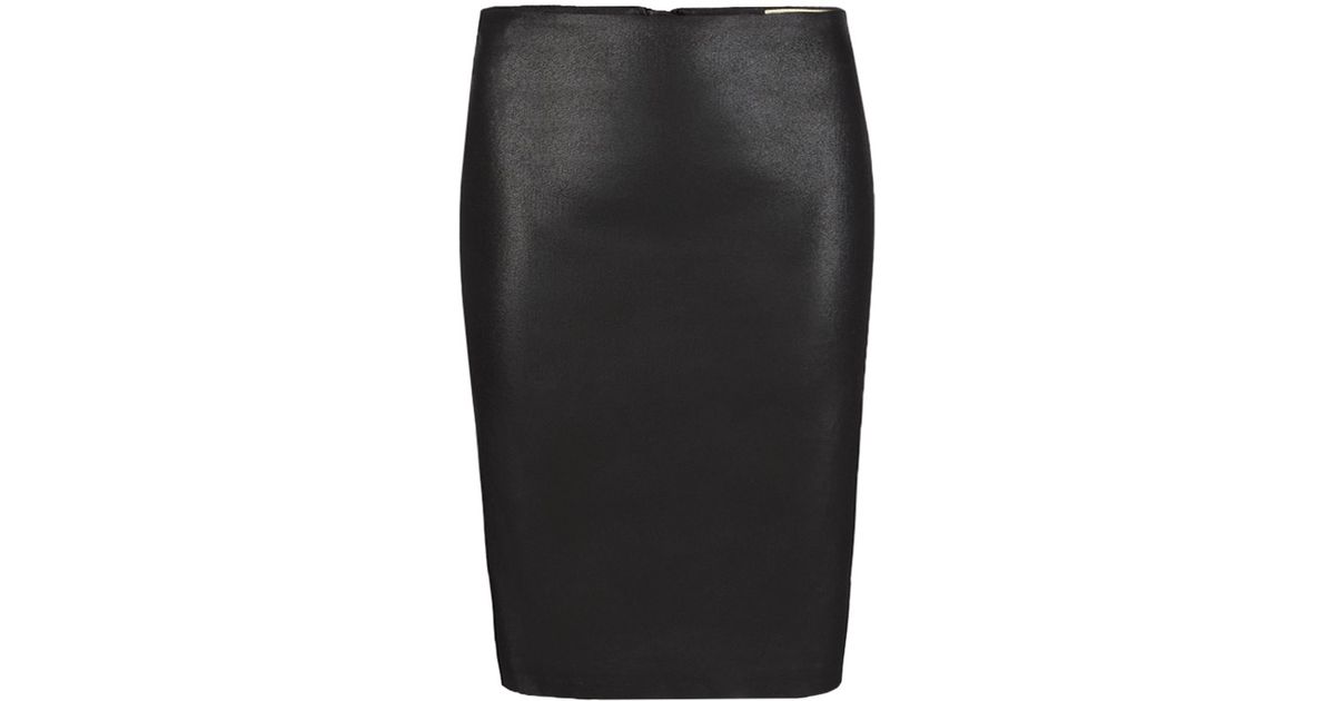 AllSaints Denim Metal Pencil Skirt in Black - Lyst