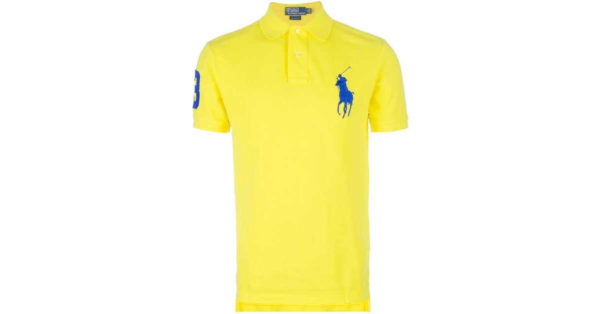 Polo Ralph Lauren Big Horse Polo Shirt Blue Yellow Size Men s 3XB
