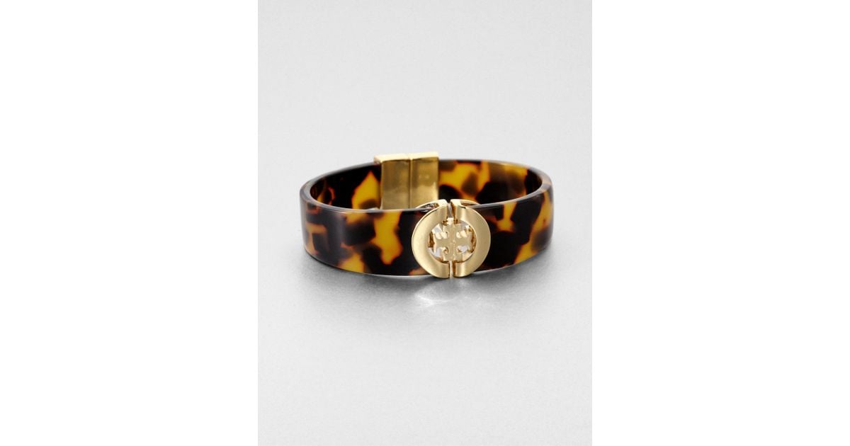 Tory Burch Tortoise Print Bangle Bracelet in Brown Lyst