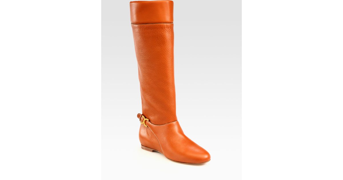 Chloé Flat Knee High Leather Boots In Tan Brown Lyst - Knee High Flat Tan Leather Boots Chloé Flat Knee High Leather Boots In Tan Brown Lyst - Knee High Flat Tan Leather Boots
