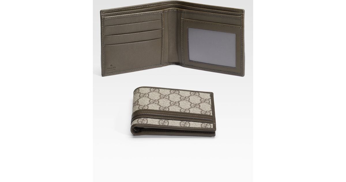 Gucci Mens Bifold Wallet Monogram GG Brown/Beige - US