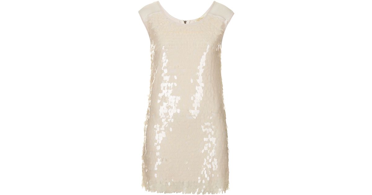 sequin dress cream