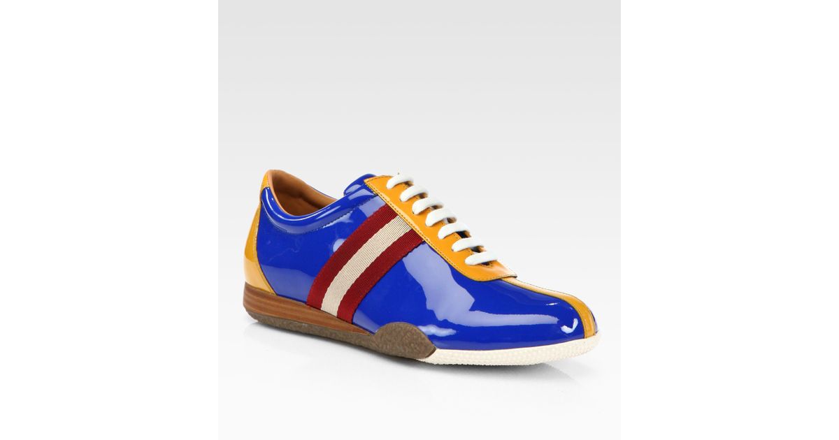 bally patent leather sneakers