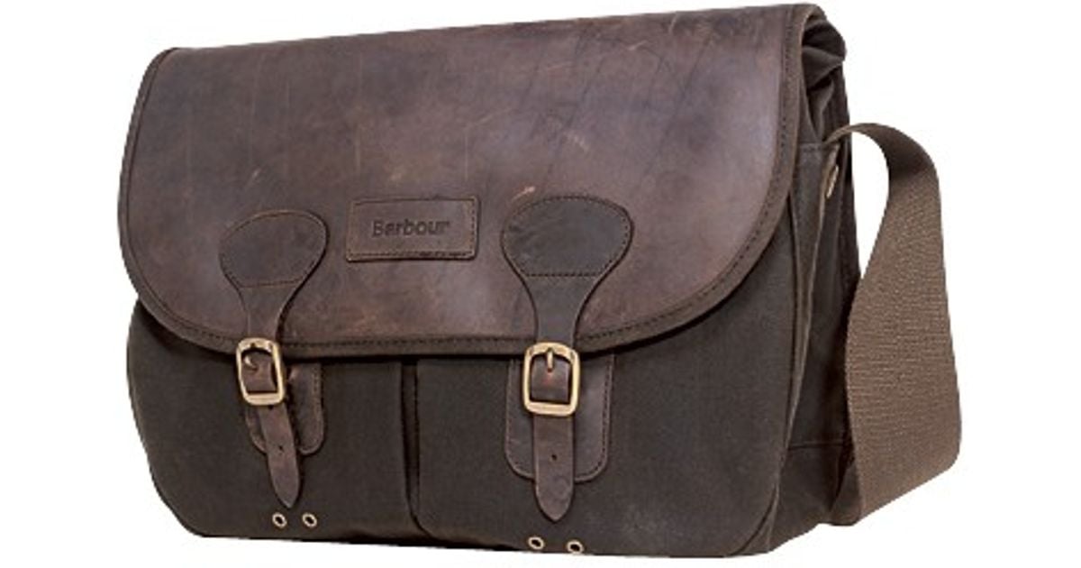 barbour leather man bag