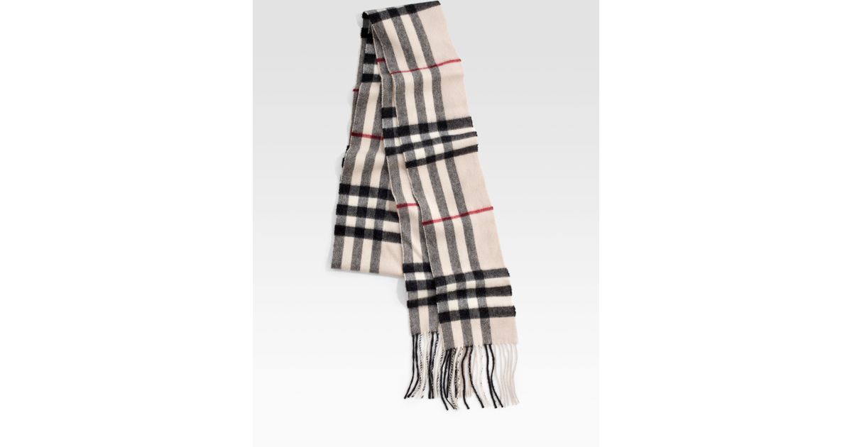 burberry giant check cashmere skinny scarf