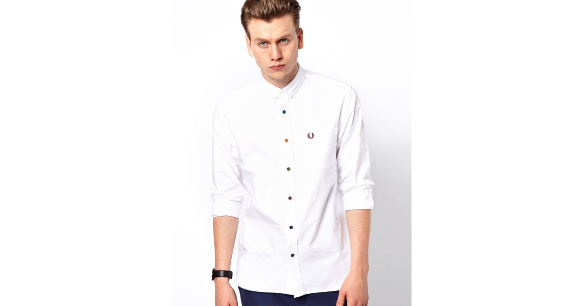 fred perry oxford shirt white