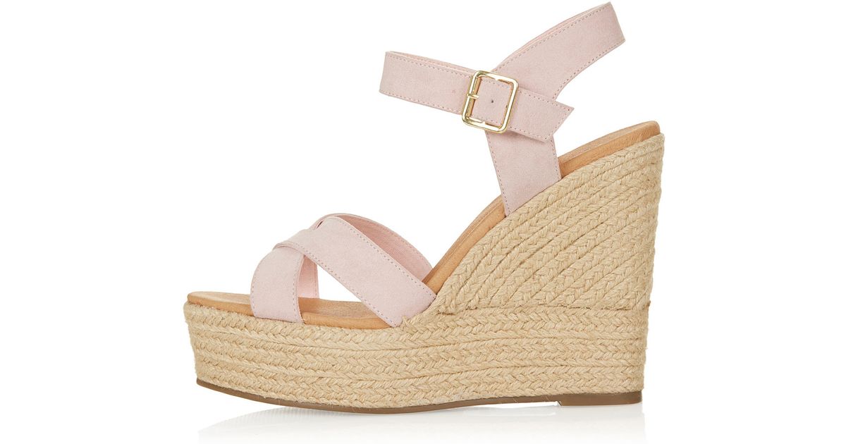 light pink wedge sandals