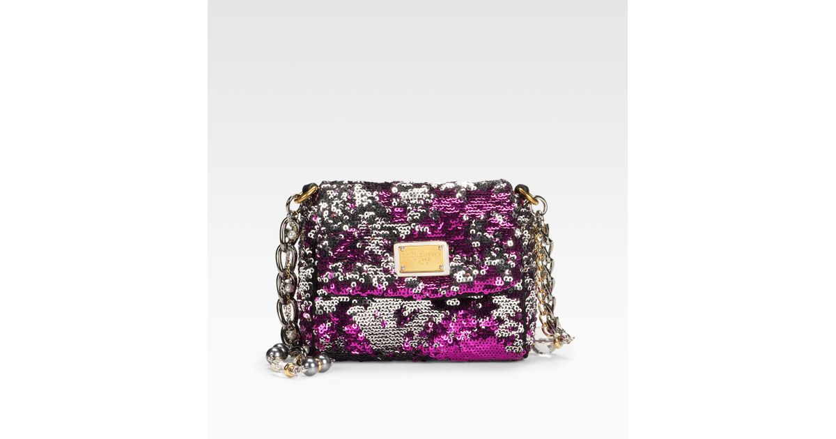 Dolce Gabbana Miss Charles Sequined Mini Evening Bag In Pink Purple dolce-gabbana-miss-charles-sequined-mini-evening-bag-in-pink-purple