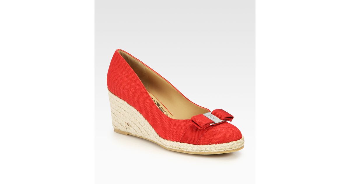 canvas wedge pumps