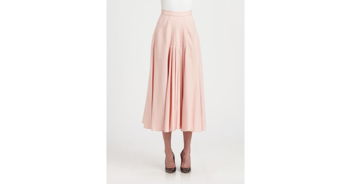 oscar de la renta pink skirt