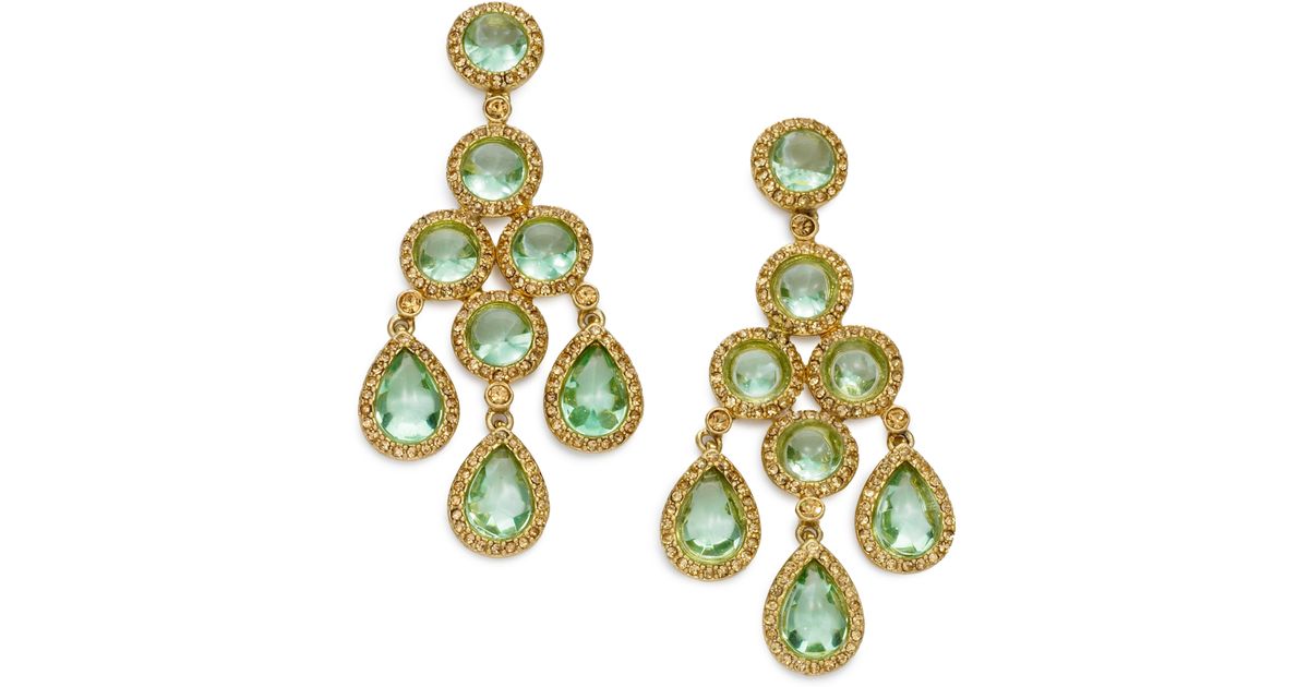 Lyst Carolee Chandelier Earrings In Green