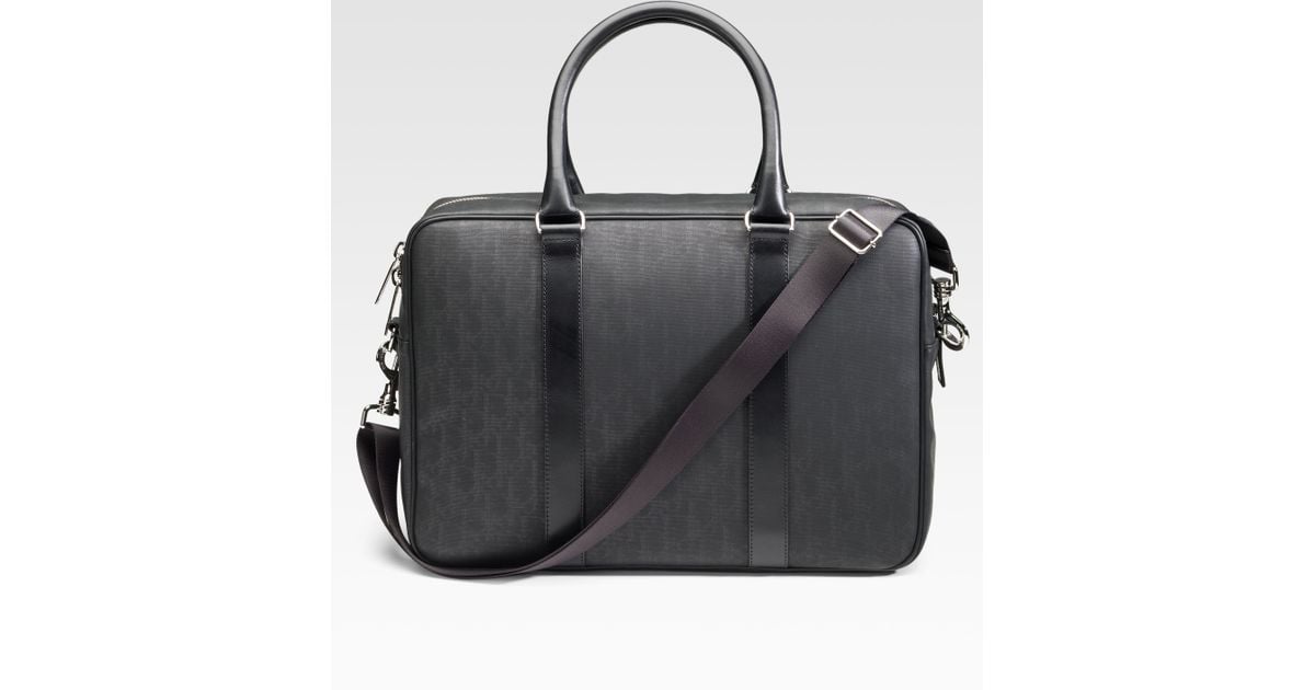 Dior Homme Canvas Briefcase in Black 