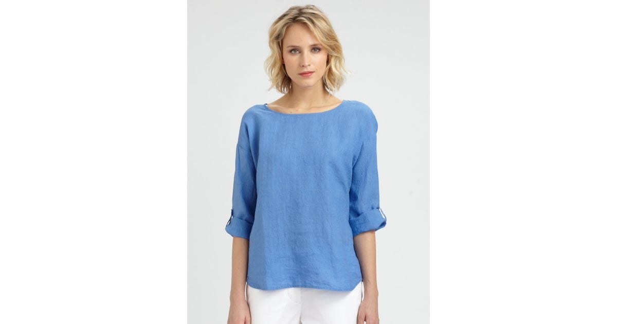 eileen fisher linen blouse