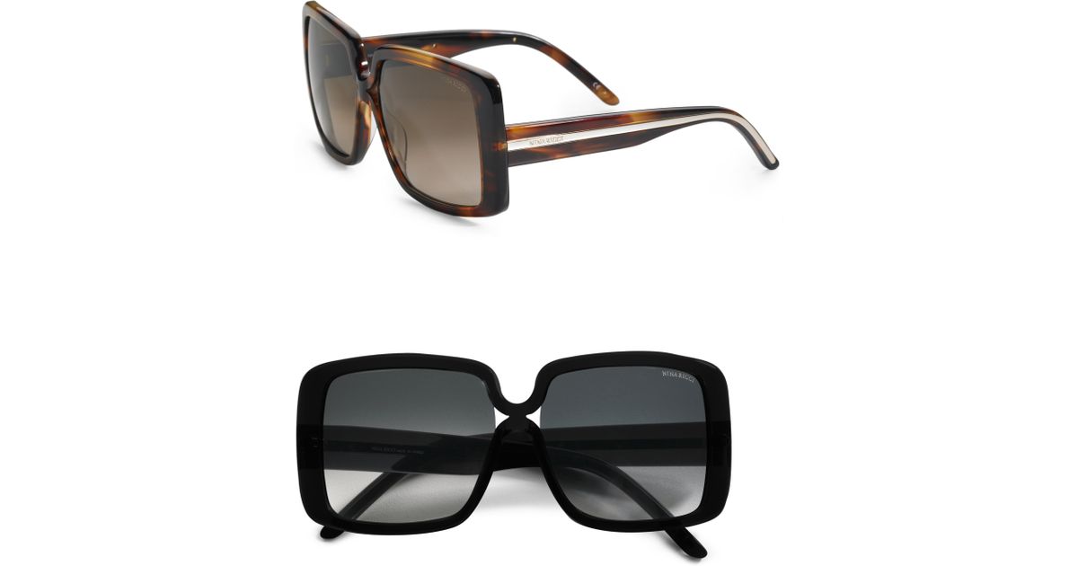 Nina Ricci Jackie O Sunglasses in Black | Lyst