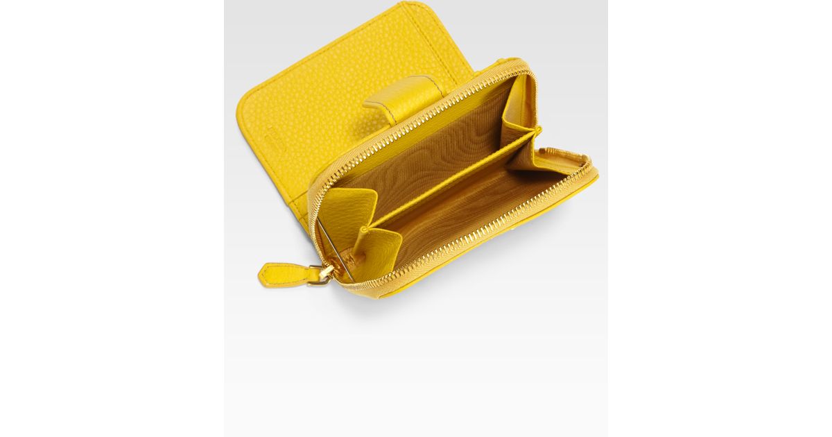 prada yellow wallet