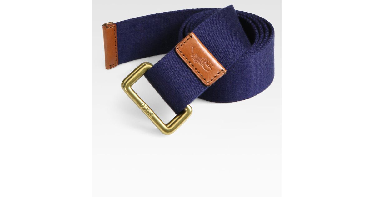 Polo Ralph Lauren Solid Web Belt in Navy (Blue) - Lyst
