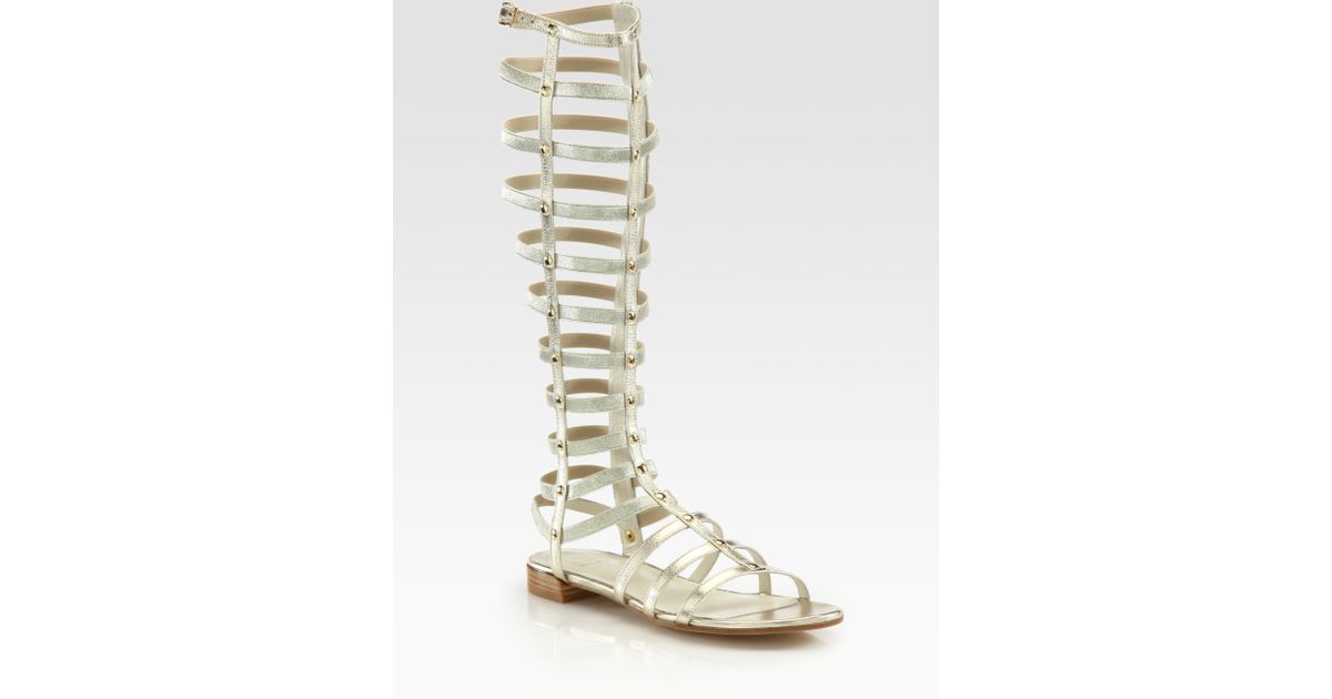 stuart weitzman gold gladiator sandals