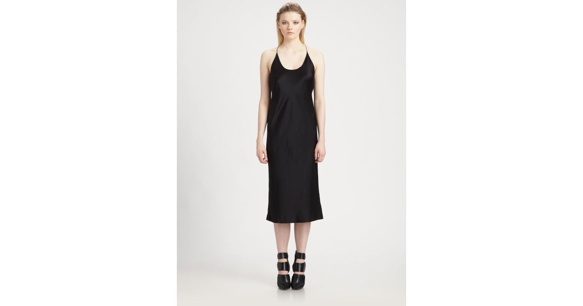 alexander wang black slip dress