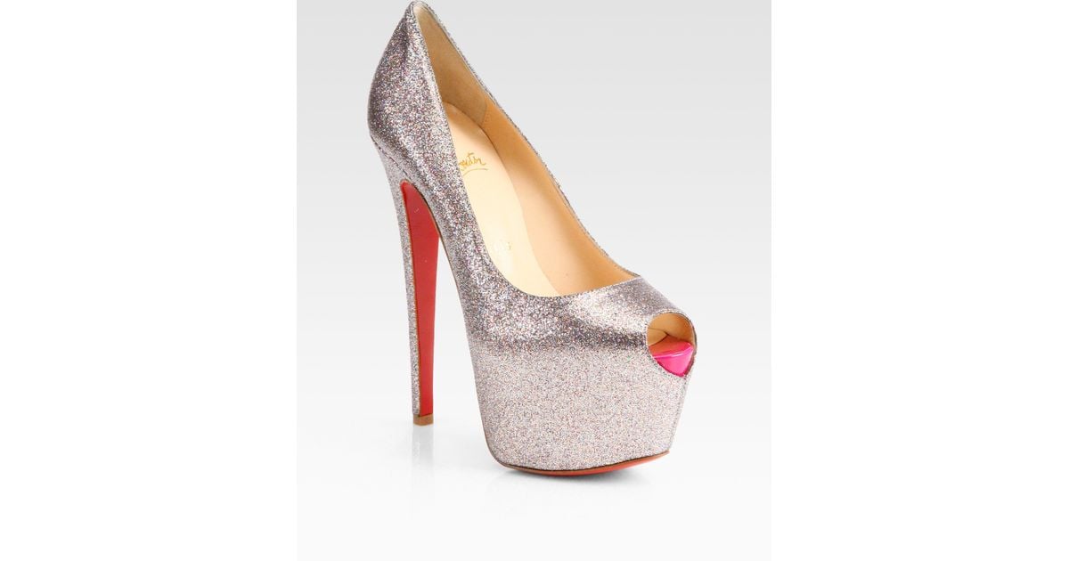 glitter platform pumps