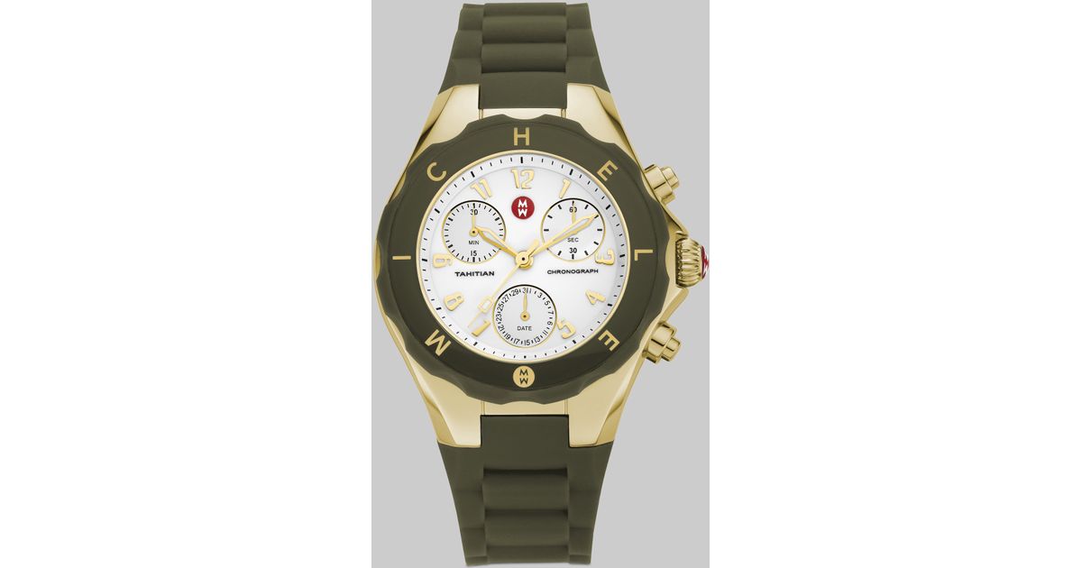 michele tahitian jelly bean watch black and gold