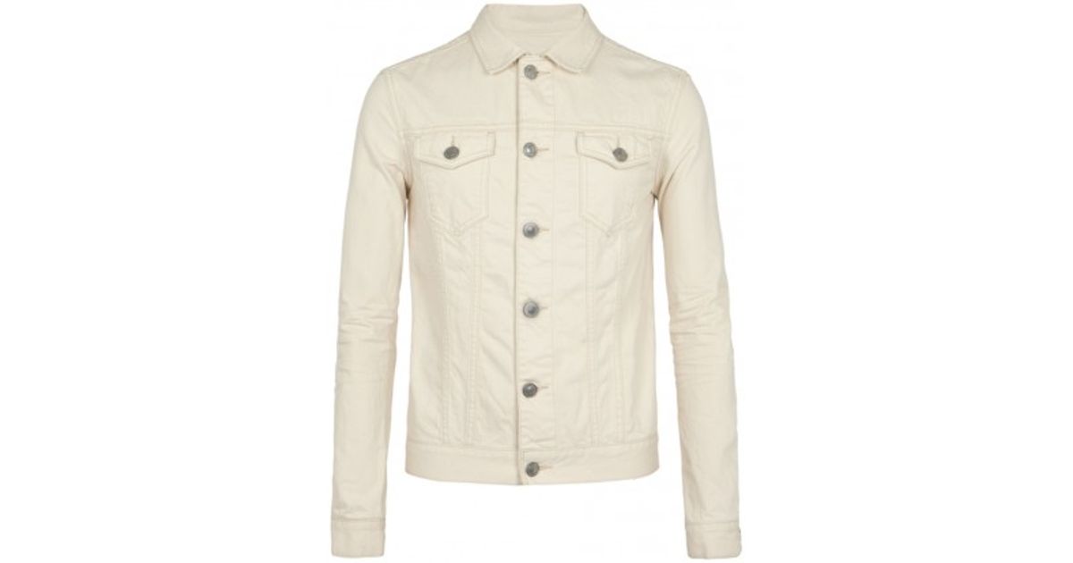 AllSaints Ecru Denim Jacket in White for Men - Lyst