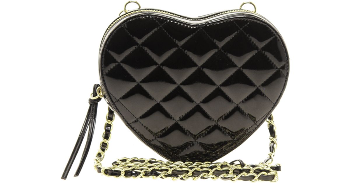 ASOS Quilted Heart Cross Body Bag in Black - Lyst