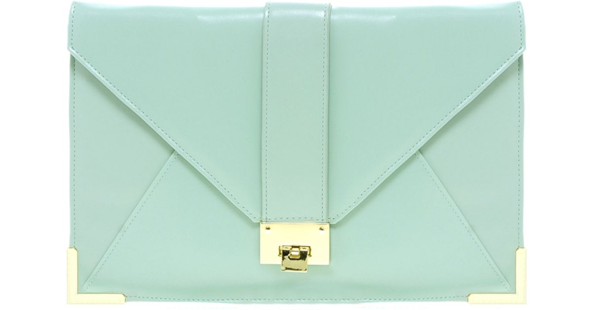 mint green clutch bag