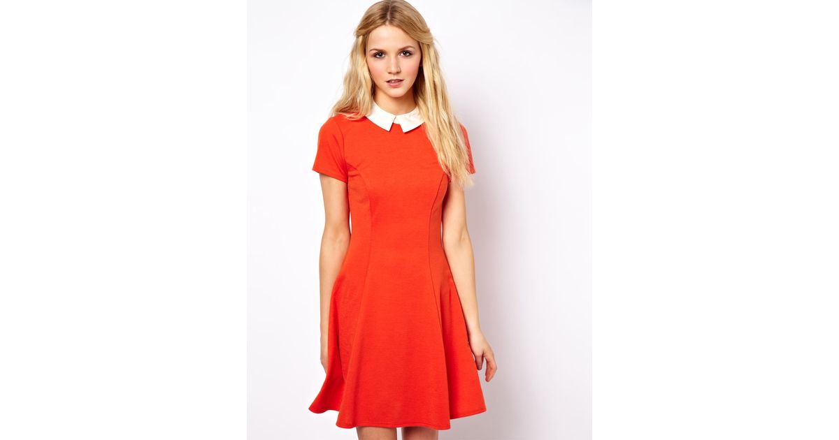 white skater dress with collar Women's Stretch Polo Collar Skater Dress - T-shirts - New In 2026